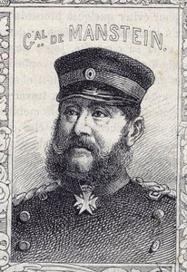普鲁士将军雨果-冯-奥伯尼茨的肖像 - 1870-71 年（雕刻） 作者 法语学校