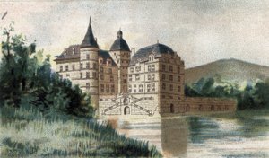 Vizille en Isere城堡的景观。 作者 法语学校