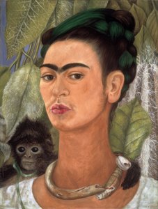 与猴子的自画像 作者 弗里达·卡罗