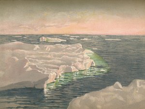 1893年9月22日日落时分。1893年，水彩色素描，1897年