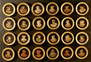 A collection of twenty-four draughtsmen as portrait medallions (coloured gesso duro applied to wood ground) 作者 弗里德里希·哈格瑙尔（后）