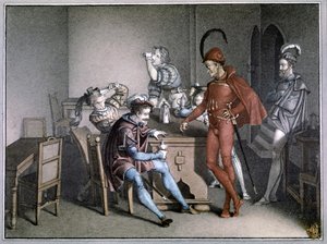浮士德》，酒的奇迹。1816 年以后（彩色雕刻）