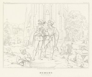 Hamlet, Act V, Scene 1 (engraving) 作者 弗里德里希·奥古斯特·莫里茨·雷茨奇