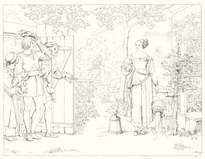 席勒的《冯德格洛克的谎言》或《钟声》的插图（版画） 作者 弗里德里希·奥古斯特·莫里茨·雷茨奇