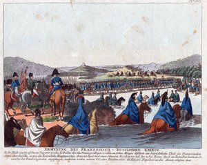 法国入侵俄罗斯的开始 - Campe, August Friedrich Andreas (1777-1846) - 蚀刻，水彩 - 20,5x26,2 - 私人收藏 作者 弗里德里希·坎普