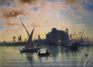 西班牙-塞维利亚美景-EL GUADALQUIVIR-1867 作者 弗里德里希·艾伯纳