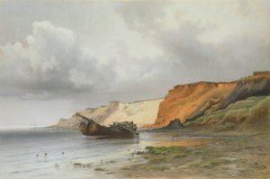 1890年，鲁根岛的一艘帆船残骸 作者 弗里德里希·埃米尔·诺伊曼