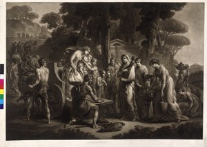 卢修斯-阿尔比努斯（Lucius Albinus）向圣母玛利亚献车 作者 弗里德里希·海因里希·富格