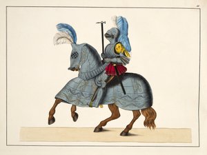 骑士和骑马装备，来自&39;发展历史和骑士风俗&39;，由Franz Kottenkamp博士发表，由Carl Hoffmann出版，1842年 作者 Friedrich Martin von Reibisch