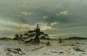 雪中的一个村庄 作者 弗里德里希·尼古拉·约瑟夫·海登达尔