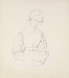 艺术家的妻子，尼娜的肖像，c。 1830年（纸上石墨） 作者 弗里德里希·欧贝克