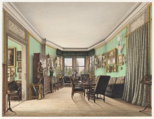 Schloss Buchwald中的一间房间c。 1843年