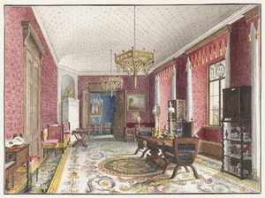 红厅，菲施巴赫城堡，c。 1846年