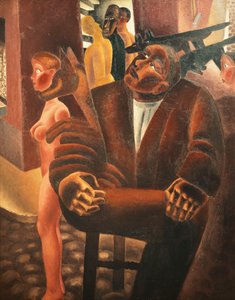 做白日梦； Le Reve Eveille-《醒来的梦》，约1926-27年（布面油画） 作者 Frits van den Berghe