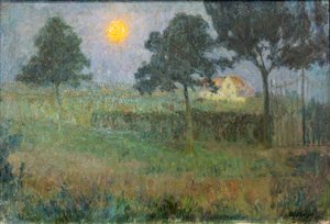 夜幕降临时的风景 作者 Frits van den Berghe
