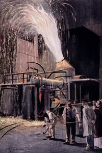 由Henry Bessemer爵士（1813-98）开发的Bessemer大规模生产钢的工艺 作者 弗里茨·格克
