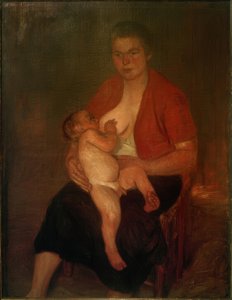 母亲哺乳孩子 作者 弗里茨·马肯森