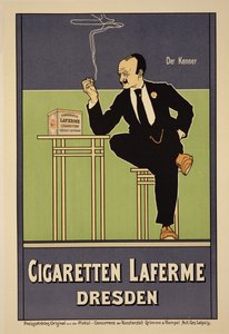 德累斯顿 "Laferme "香烟广告海报复制品 作者 弗里茨·雷姆