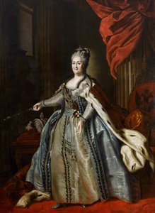 女皇叶卡捷琳娜二世 (1729-1796) 的肖像，由费奥多尔·斯捷潘诺维奇 (Fyodor Stepanovich) 罗科托夫 (1735-1808) 制作。 布面油画，十八世纪下半叶，国家A.拉季舍夫艺术博物馆，萨拉托夫 作者 Fyodor Stepanovich Rotokov