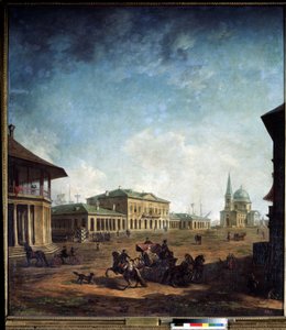 Vue de la ville de Nikolaev (Nikolayev) en Ukraine（《尼古拉耶夫镇风景》）。费奥多尔-雅科夫列维奇-阿列克谢耶夫（1753-1824 年）的画作 作者 Fyodor Yakovlevich Alexeev