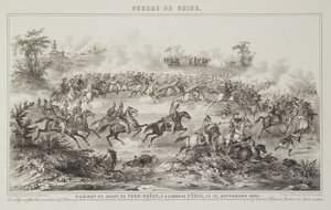 1860年9月18日，Tong-Cheou之前的Chang-Kia-Onang战役，来自中国的战争，1862年 作者 GC de Fortavion