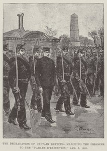 1895年1月5日，德雷福斯上尉的堕落，将囚犯游行到执行游行 作者 GS阿马托