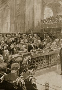 1872年2月27日威尔士亲王恢复的感恩节服务，于1801年在圣保罗大教堂举行，来自“伦敦新闻画报”，1901年 作者 GS阿马托