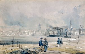 南岸与滑铁卢桥》，伦敦，1847年 作者 G·肖蒙