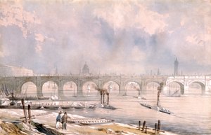 滑铁卢桥，望向城市》，伦敦，1847年 作者 G·肖蒙