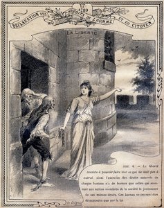 1789年：《人与公民的权利宣言》 :自由.雕刻在 "Le livre unique de morale et d