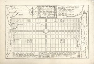 威廉·佩恩（William Penn）和托马斯·霍尔姆（Thomas Holme）在1682年和1684年制定的费城第一个计划 作者 G.杜沙姆