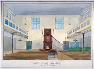 狮子街浸礼会教堂内景，位于伦敦南华克区新肯特路附近，1826年。