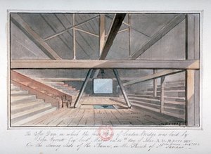 伦敦桥的基础视图，1825年