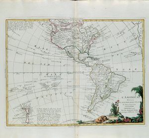 美国分为主要州，由Zuliani雕刻，拍摄于1776年由Antonio Zatta在威尼斯出版的最新地图册的Tome I，私人收藏 作者 祖利亚尼