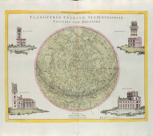 北天体平面球的宇宙表在赤道上切割，由Zuliani雕刻，取自1777年威尼斯出版的最新地图册的Tome I作者：Antonio Zatta 作者 祖利亚尼