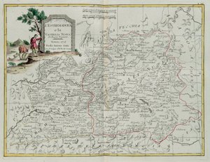 Extremadura和Castilla la Nueva，由Zuliani雕刻，拍摄自1776年威尼斯出版的最新地图册的Tome I作者：Antonio Zatta，私人收藏 作者 祖利亚尼