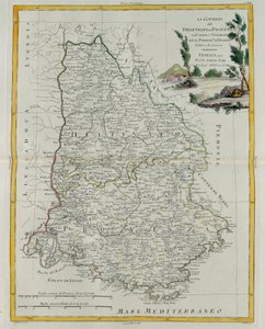 Dauphin，普罗旺斯，Venaissin县和Orange的校长，由Zuliani在1777年由Antonio Zatta，Priv在威尼斯出版的最新地图册的Tome I拍摄的雕刻 作者 祖利亚尼
