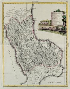 Hither Calabria，由 G. Zuliani 雕刻，取自 1783 年由 Antonio Zatta 在威尼斯出版的“最新地图集”的 Tome II，私人收藏 作者 祖利亚尼