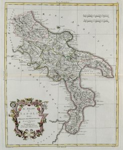 Kingdom of Naples divided into its provinces, engraving by G. Zuliani taken from Tome II of the "Newest Atlas" published in Venice in 1781 by Antonio Zatta, Private Collection 作者 祖利亚尼