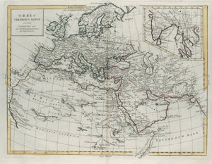 古代已知的世界，由Zuliani雕刻，取自1785年由Antonio Zatta在威尼斯出版的最新地图册的Tome IV，私人收藏 作者 祖利亚尼