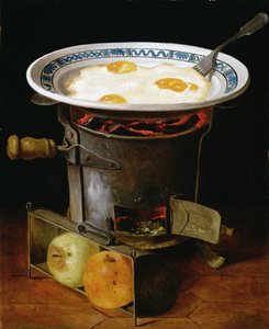 炉子上煮鸡蛋（布面油画） 作者 加布里埃尔·杰曼·詹妮