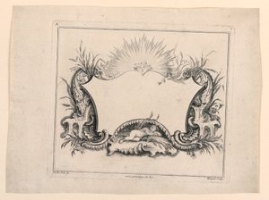 徽章，选自 "Recueil Nouveau de Differens Cartouche 作者 雅克·德·拉约