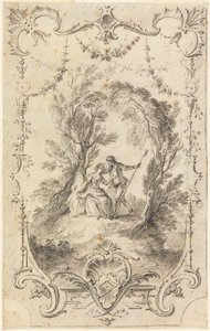 Eagar Shepherd（1739年L&39;Oeuvregravéde Watteau板247的准备图）