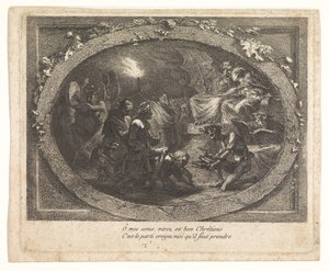 伏尔泰抵达地狱 作者 Gabriel Jacques de Saint Aubin (学校)