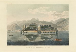 马焦雷湖美丽岛屿Isola Bella的景色，1820年以前。 作者 加布里埃尔·路德维希·洛瑞