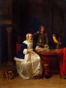 早餐"，约1660年。 作者 加布里埃尔·梅苏