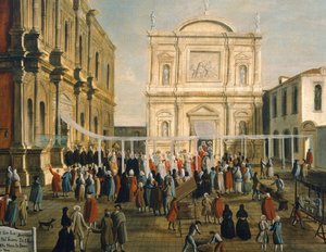 圣日在圣罗科教堂的总督和领主，加布里埃尔-贝拉（1730-1799） 布面油画，92.5x145.5厘米，细节 作者 加布里埃尔·贝拉