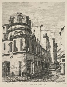 老巴黎的蚀刻版画：布歇里街的前医学院（Eaux-Fortes sur le Vieux Paris: Ancienne école de médecine rue de la Bûcherie）
