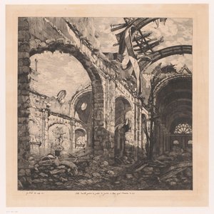 Ruïne van de Salle des pas perdus in Parijs na de brand van 1871
1871 年大火后巴黎司法宫内的 Salle des pas perdus（标题见实物）