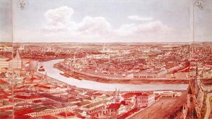 莫斯科全景，描绘莫斯科河，1819年（纸上wc）（见170139-170146）